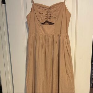 Women’s Tan Pink Lily Sleeveless Dress - Washed but never worn